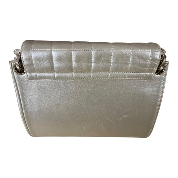 CHANEL Chocolate Bar Soft Gold Chain Bag Shoulder Crossbody 2 Way Metallic CC - Picture 9 of 16